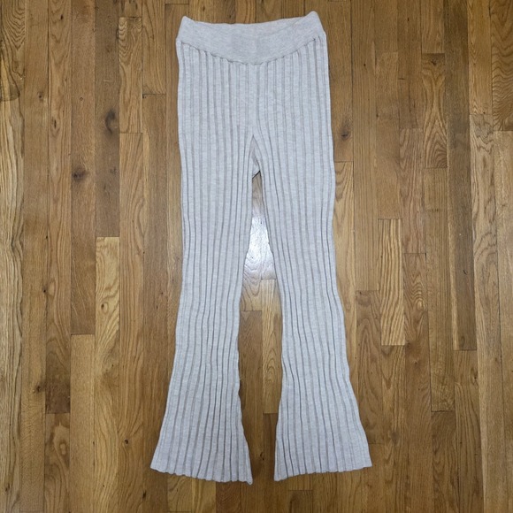 Annie‎ Bing Womens Cream Val Sweater Pant 100% Wool RibbedStyle Size M